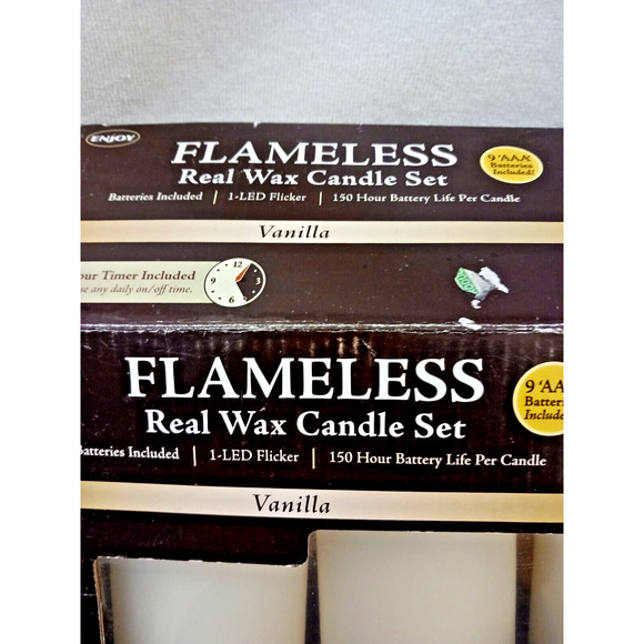 3 PROGRAMMABLE Flameless Candles Vanilla Candles 4 Hour Set Wax flickering flame - Picture 2 of 16